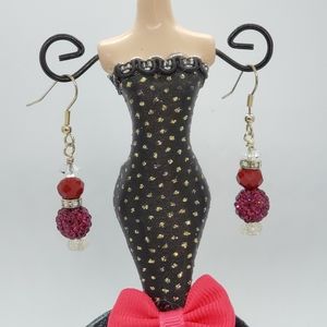 Red Acrylic Sparkle Earrings